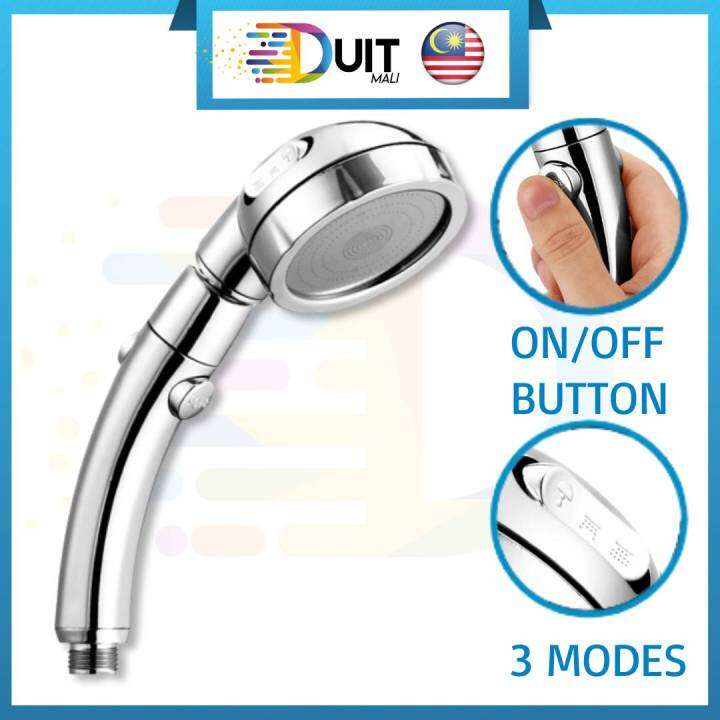 Duitmali Kepala Paip Shower 3 Modes High Pressure Rain Shower Head Pipe 