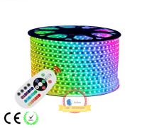 220V RGB 5050 - LED พร้อมรีโมทควบคุมไฟ ไฟเส้น ไฟในรถ ไฟแถบ เปลี่ยนสีได้ Light RGB STRIP ไฟเส้น ไฟตกแต่งห้