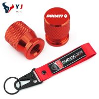 ▤✺ Motorcycle Embroidery Keychain Key Ring Wheel Tire Valve Cap Cover Universal For Ducati Monster Multistrada Hypermotard Panigale