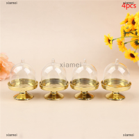 xiamei 4PCS CLEAR Candy ผู้ถือขนมคัพเค้กแสดงขาตั้งถาดแต่งงานของขวัญ boxs