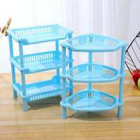 50% Hot Sale  3-Layer Plastic Square Triangle Kitchen And Bathroom Storage Rack Washing And Kitchen Utensils Rack Bathroom Counter Storage