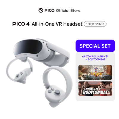 PICO 4 VR SPECIAL SET [แว่น VR พร้อมเกม 4 เกม] PICO 4 All-In-One VR Headset 4K (128GB/256GB) ฟรี STARTER PACK 2 เกม + 2 เกม Arizona Sunshine &amp; BODYCOMBAT