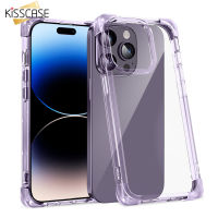 KISSCASE แบบใสป้องกันการตกสำหรับ iPhone 14 Pro Max 14 Plus 14Pro 14 13 12 Matte TPU + อะคริลิคใสแข็งกันกระแทกฝาครอบกรอบหลังมือถือกันตก