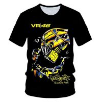 High quality stock 2022 Summer New Style Short-Sleeved No. 46 Motorcycle Racer 3D Printed Men Cool Casual Mesh T-Shirt