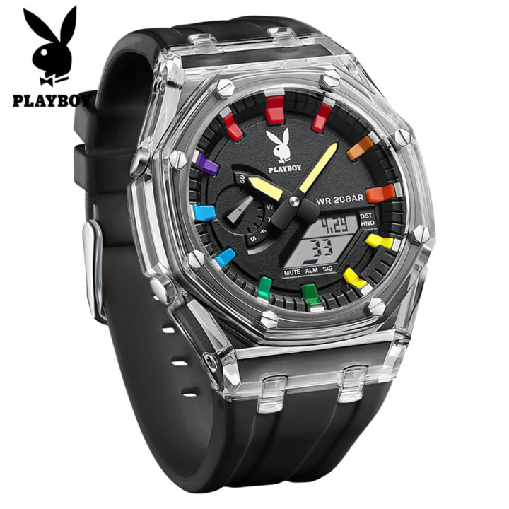 playboy-official-นาฬิกา-ผู้ชาย-กีฬา-กัน-น้ำ-ทางการ-watch-โครโนกราฟนาฬิกา-ข้อมือ-ผู้ชาย2023-ของแถม-แว่นกันแดด