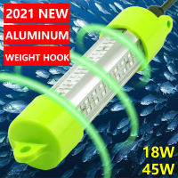 18W 45W DC 12V Green White Blue Yellow IP68 Aluminum High Power LED Fish Attracting Bait Submersible Underwater Fishing Light