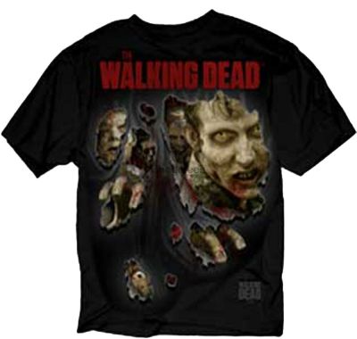ข้อเสนอพิเศษ อย่างเป็นทางการ Walking Dead Walkers ประมาณ Rip ผ่านผู้ใหญ่ Zombies เสื้อยืดS-5XL