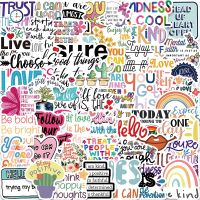 【CW】◊✧  10/25/52PCS Motivational Phrases Sticker Inspirational Laptop Study Room Scrapbooking Graffiti Decal Stickers