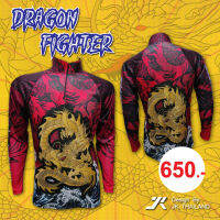 เสื้อตกปลา JK THAILAND ลาย DRAGON FIGHTER  ป้องกันรังสี UV 80-90% สีไม่ตก แห้งเร็ว