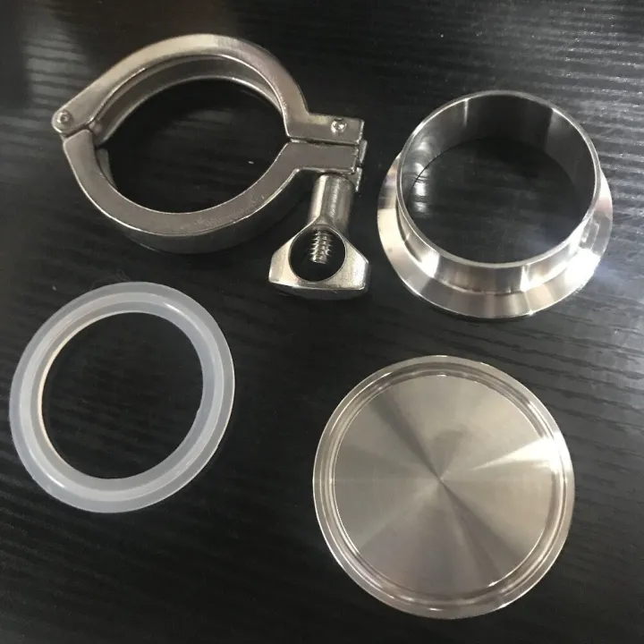 Maslin A 51mm OD Sanitary Tri Clamp Ferrule Assembly - 304 Stainless Steel For Homebrew & Food