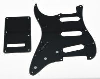 KAISH Lefty ST SSS Pickguard,Left Handed Trem Cover Set Black 3 Ply