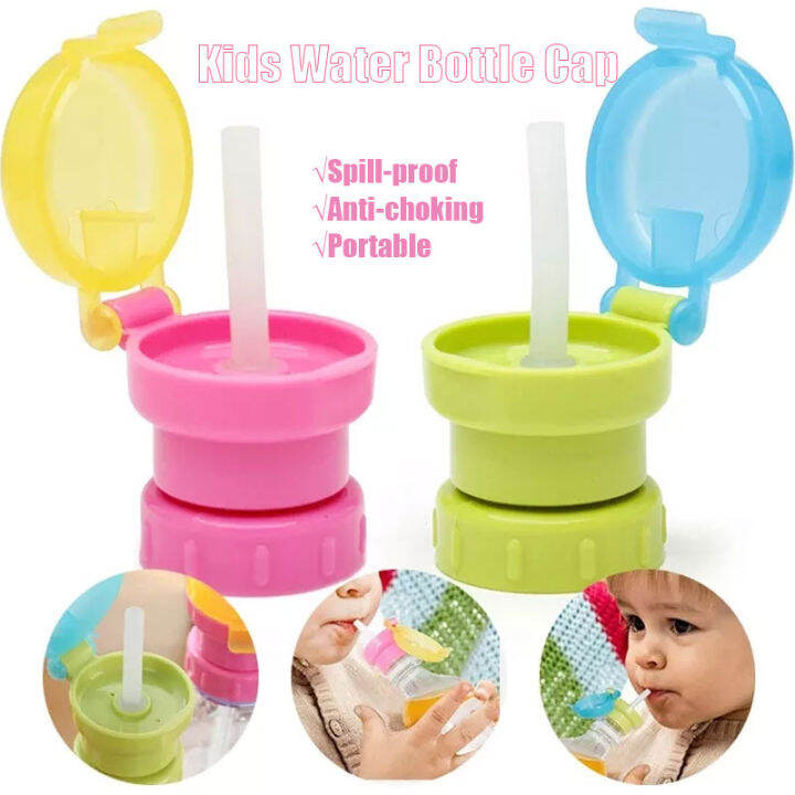 【COD】Portable Kids Drink Bottle Cap Spillproof Antichoking with Straw