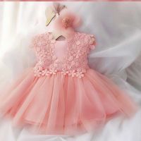 Baby Girls Lace Gown Dress Newborn Infant Summer Solid Color Tulle Tutu Dress Ruffle Sleeveless Mesh Princess Dress Prom Dresses  by Hs2023