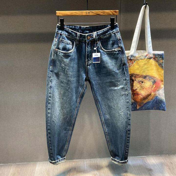 Men's Vintage Tapered Carrot Harem Jeans Lazada PH