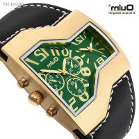 ⌚ นาฬิกา Oulm new high-grade belt big dial gold men watch fashion noctilucent quartz