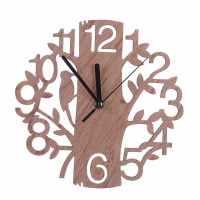 ZZOOI 22cm 3D DIY Tree Shape Wooden Wall Clock Wall Watches Digital Needle Clock for Living Room Home Decor