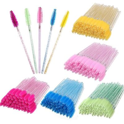 Good Quality Disposable 50 PCS/Pack Crystal Eyelash Makeup Brush Mascara Wands Lash Extension Tools Makeup Brushes Sets