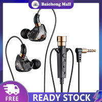 【เบอิก?】 KT02หูฟังขนาด3.5มม. เฮดโฟนแบบเสียบหูพร้อม Earphone HiFi ไมโครโฟนเบสสำหรับการสตรีมหูฟังคาราโอเกะ