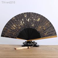 Vintage Sprinkle Pattern Folding Fan Chinese Japanese Bamboo Hand Fan Dance Weddding Gift Home Decor