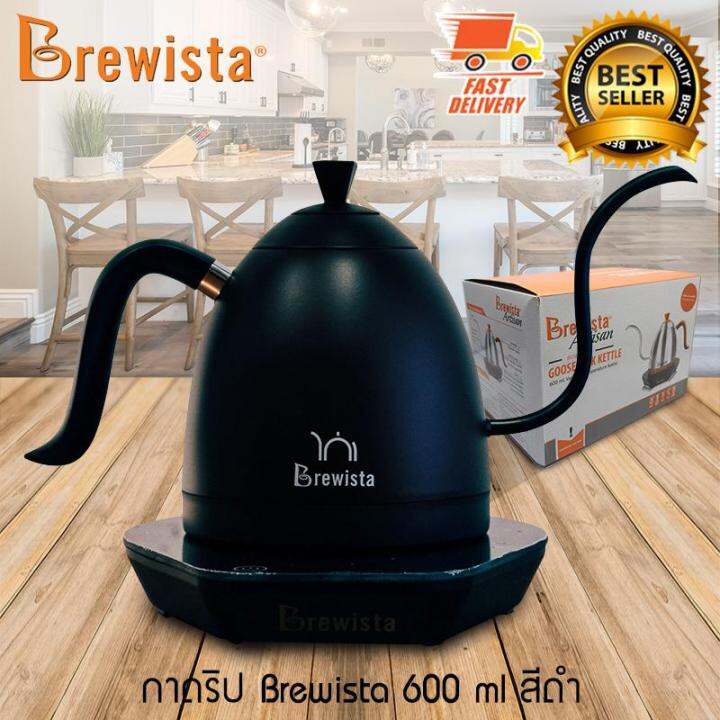 brewista-drip-kettle-กาดริป-กาแฟ-กาชงกาแฟ-กา-อุปกรณ์ดริป-กาแฟ-600-ml-พร้อม-เตาไฟฟ้า-เตาทำความร้อน-สีดำล้วน