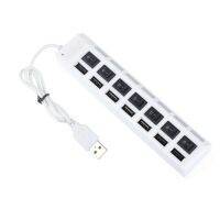 Live Birds 7 Ports LED USB 2.0 Adapter Hub Power on/off Switch for PC Laptop