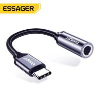 Essager ชนิด C ถึง3.5มม. สายหูฟังอะแดปเตอร์เชื่อมหูฟัง USB C ถึง3.5สายเครื่องช่วยเสียงมม. สำหรับ Huawei P30 P20 Pro Xiaomi Mi 9 8 Oneplus 7 7T