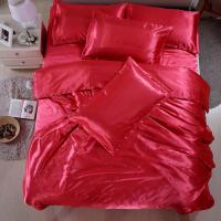 20 Summer Silk Sheets Solid Silk Bedspreads Bed Linen Cotton 4 Pcs Duvet Cover Sets Home Textile Bedsheet Pillowcase D20