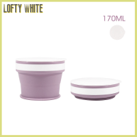 Lofty ถ้วยชาพับเก็บได้แบบพกพาขวดน้ำซิลิโคนยืดหดได้สีขาวเกรดอาหารชาแก้วน้ำดื่ม