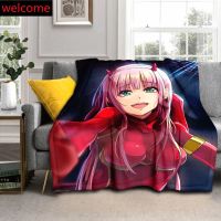 Cartoon Darling In The Franxx 02 Cosplay Body 3D Printed Plush Flannel Blanket Adult Home Bedroom
