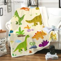 NEW Throw Blanket Cartoon Dinosaur 3D Velvet Plush Blanket Bedspread for Kids Girls Sherpa Blanket Couch Quilt Cover Travel 03