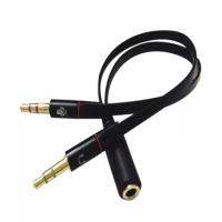 CHOW 3.5mm Stereo Audio Female to 2 Male Headphone Mic Y Splitter Cable Adapter(สุ่มสี)