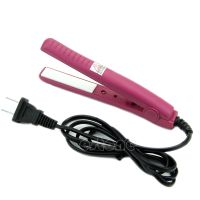 【LZ】☞✁  Mini alisador de cabelo cerâmico portátil preto rosa azul ferro encrespador quente novo