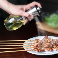 200ml Glass Oil Spray Bottle Stainless Steel Press Nozzle Home Cooking Oil Sprayer Bbq Kitchen Tool Kitchen Gadget Sets Oil Pot