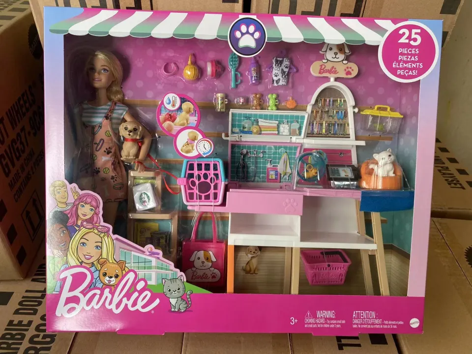 Playset Barbie Pet Shop Completo 25 Peças Mattel Grg90 - Playsets