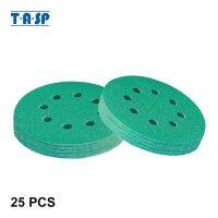 TASP 25pcs 125mm Sandpaper 5" Film Sanding Disc Professional Anti Clog Sand Paper Hook &amp; Loop Abrasive Tools with Grits 60~400 Power Sanders