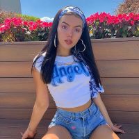 ♈❃ Printed Tees Short Sleeve T-Shirts Fashion Crop Top Outdoor Knot 2020 New