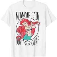 2023 NEW2023ฤดูใบไม้ผลิและฤดูร้อนใหม่ Little Mermaid Ariel Mermaid Hair Don T Care เสื้อยืด-เสื้อยืดผู้ชาย