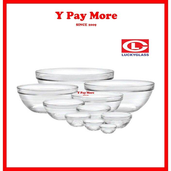Thailand Lucky Glass Salad Bowl Stackable Tempered Glass Soup Rice