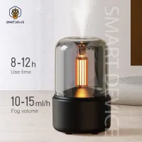 I Smart Device Store เครื่องพ่นอโรม่า เครื่องพ่นความชื้น โคมไฟ Candlelight Aroma Diffuser Portable 120ml Electric USB Air Humidifier Cooling Sprayer with LED Night Light