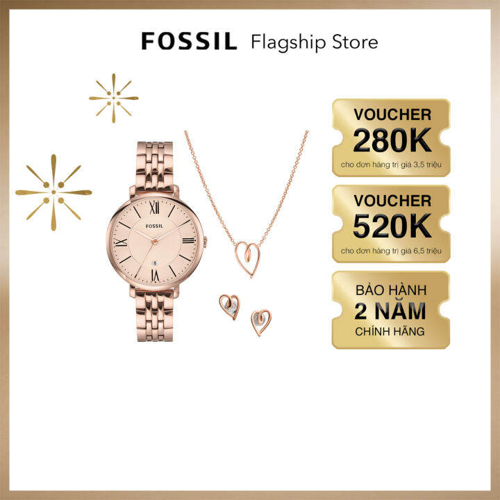 Đồng hồ nữ Fossil JACQUELINE ES5252SET dây thép không gỉ - màu