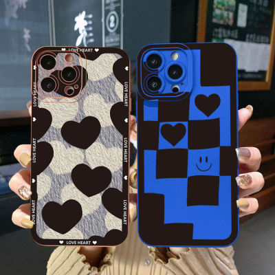 เคสโทรศัพท์สำหรับ Xiaomi Redmi A1 A2 4G Note 9 10 11 12 Pro 5G 9C 10A 10S 11S 12C 12S รักขอบสี่เหลี่ยมหัวใจครอบคลุมฝาครอบป้องกันให้ยืมเต็ม