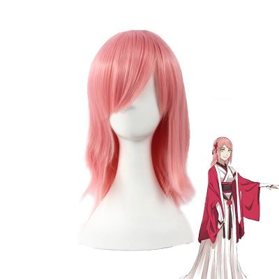 Anime Haruno Sakura Costume Short Pink Styled Cosplay Wig Heat Resistant Synthetic Hair Halloween Party Wigs + Free Wig Cap