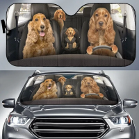 Funny Irish Wolfhound Family Driving Dog Lover ม่านบังแดดรถยนต์,หน้าต่างรถ Sun Cover สำหรับ Irish Wolfhound Mom,กระจกรถยนต์สำหรับ UV