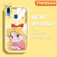 YIWESAN เคสสำหรับ VIVO Y91เคส Y95 Y91i ลายการ์ตูนเด็กสาวโกรธน่ารักเทรนด์ใหม่กันกระแทกเคสมือถือโปร่งใสสีสันสดใสเลนส์กล้องถ่ายรูปมอนสเตอร์ตัวน้อยเคสห่อหุ้มเคสนิ่มแบบใสซิลิโคน