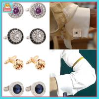 GQBN44V3 ซิลเวอร์โกลด์ มงกุฎ สีขาว เสื้อเชิ้ต Cuff Links สีน้ำเงิน Novelty Luxury Cufflinks for Mens