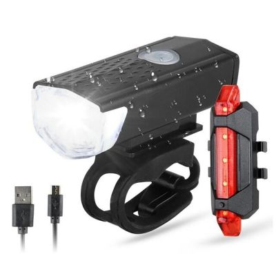 ไฟหน้าชุดไฟ USB แบบชาร์จได้จักรยานพร้อมไฟท้ายติดตั้งได้ง่ายโหมดอุปกรณ์รถจักรยาน3โหมดสำหรับไฟจักรยานและตัวสะท้อนแสง