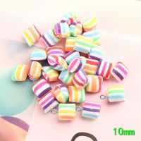 ELEGANT 10pcs 10MM Soft ceramics polymer clay sweet sugar candy charms pendants ornament decoration Jewelry making Handicraft Material