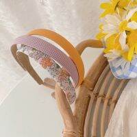 【CC】 1pc/3pcs Floral Thin Headbands Korean Plaids HairbandsFashion Wrap Hair Accessories