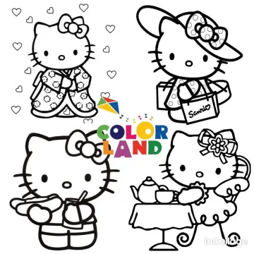 Tranh tô màu Hello Kitty đơn giản đẹp nhất cho bé yêu