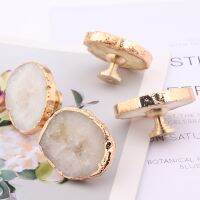 1PC Sale Natural Crystal Luxury Brass Single Hole Ore Handle Minimalist Naturalism Drawer Cabinet Knobs Door Handle Door Hardware